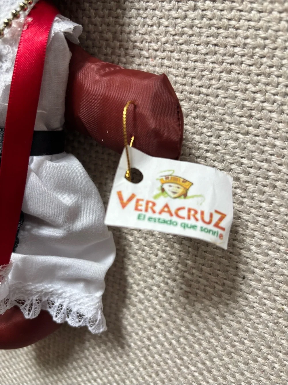 Mexican Veracruz Jarocha Handmade Cloth Doll Traditional Folk Costume 9”